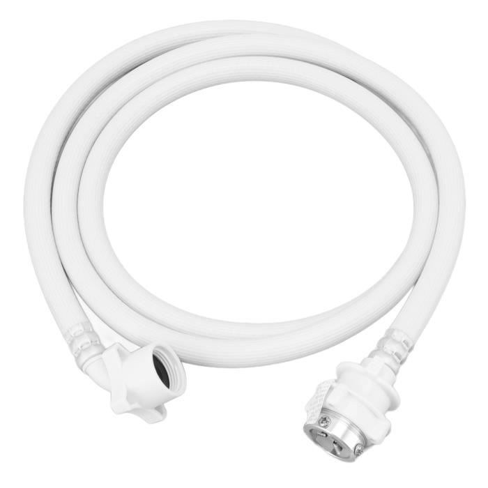 Lot De 2 Tuyaux Machine à Laver KEOKLE 1,5 M – Acier Inox Tressé, Eau Chaude/froide, Anti-fuite