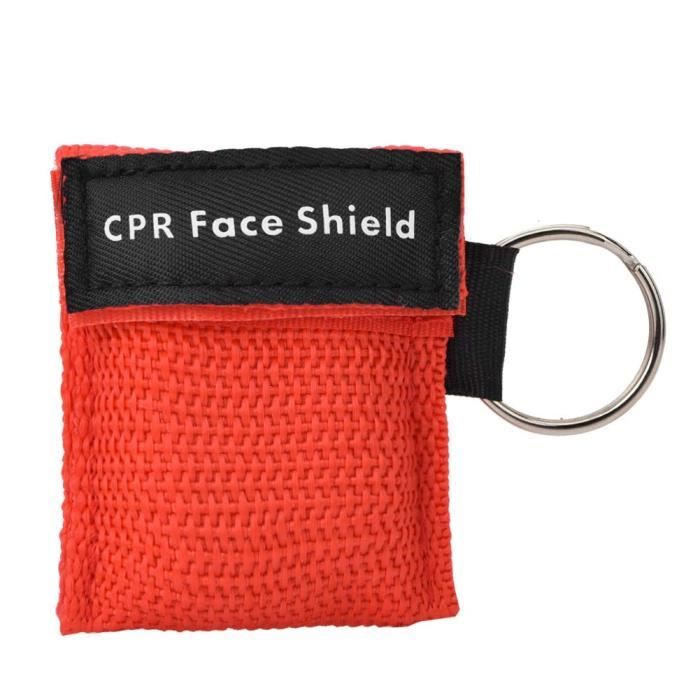 Kit De 10 Masques RCR De Premiers Secours Rouge – Valve Unidirectionnelle, Dimensions 5 X 5,5 Cm, Portable