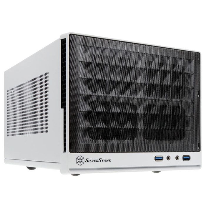SilverStone SST-SG13WB - Sugo Boîtier PC cube compact Mini-ITX Panneau frontal Mesh noir et blanc
