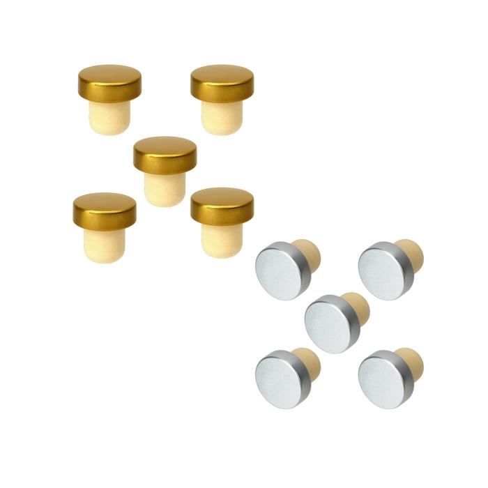 4 Bouchons De Bouteille Champagne - Acier Inoxydable Avec Joint Silicone - Antifuite Et Conservateur - Pour Vin Et Mousseux
