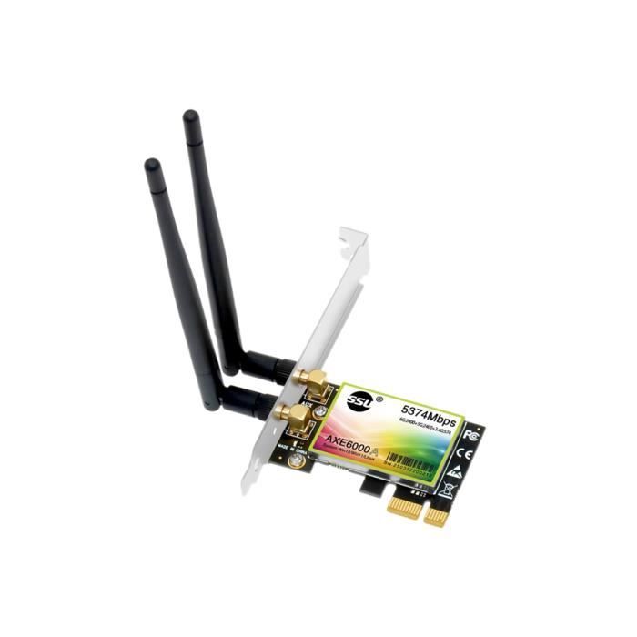 Adaptateur PCIE WiFi + Bluetooth Avec 2 Antennes - Neuf