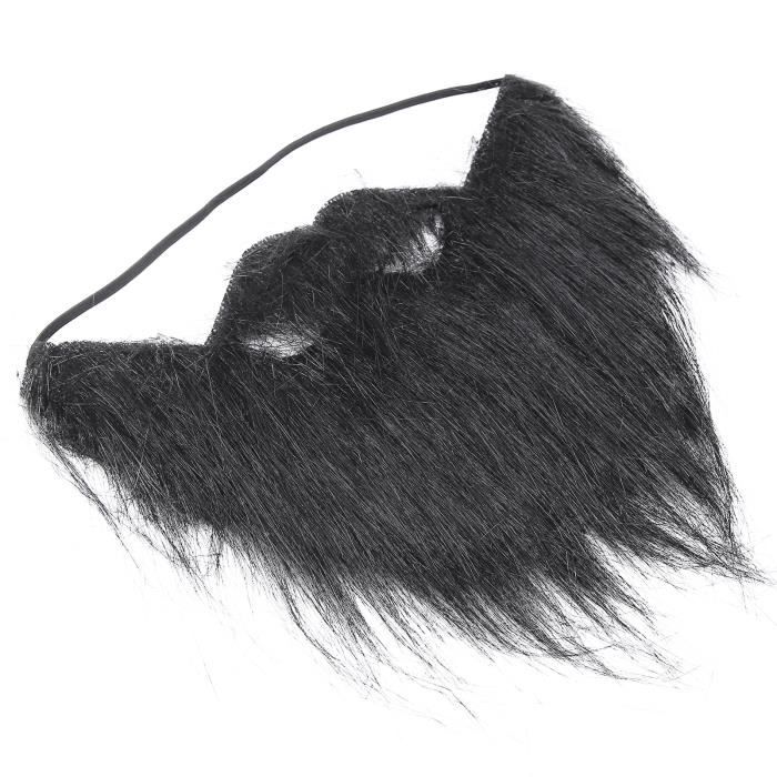 Fausse Barbe Noire Réaliste - Élastique Ajustable - Pour Halloween, Carnaval, Déguisement - Taille 28x24 Cm