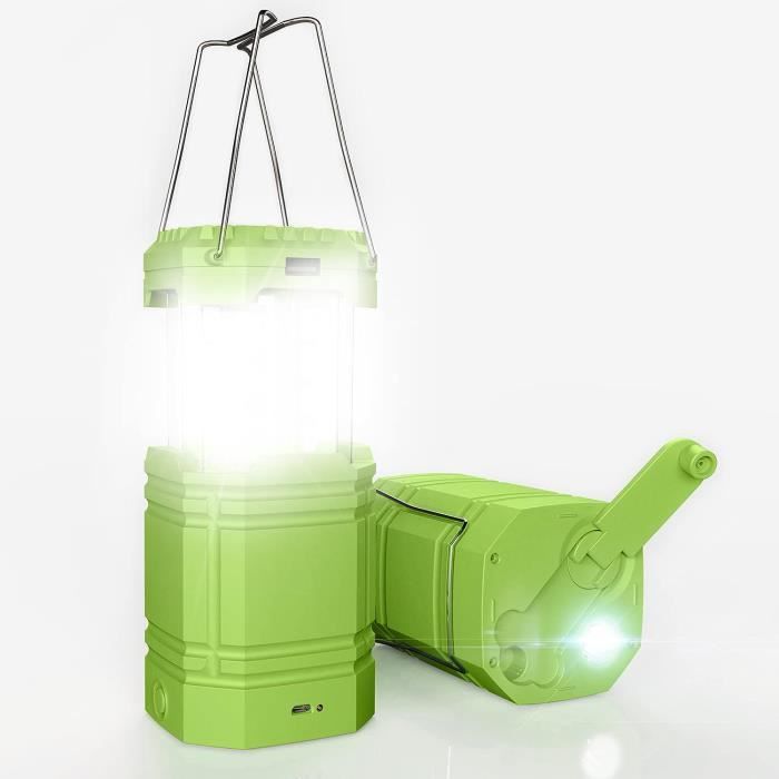 Lanterne de camping, 14 000 mAh, rechargeable, télescopique, avec base magnétique, Bluetooth