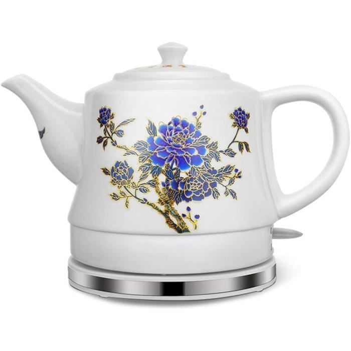 Théière En Céramique Blanche Avec Infuseur Noir - Style Rétro Pour Cérémonie Du Thé