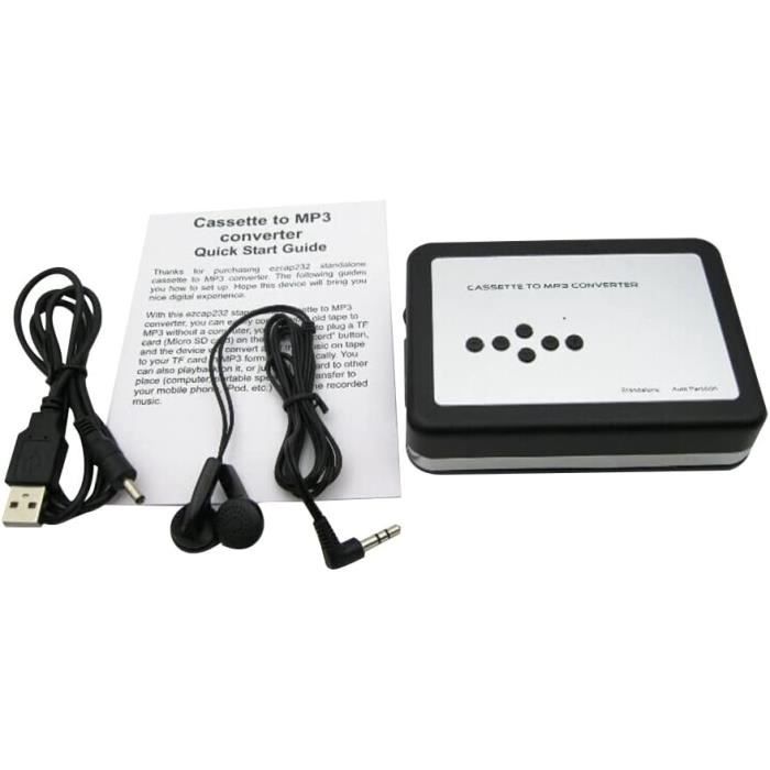 Reshow Lecteur de Cassettes Portable Convertisseur magnétophone Capture de Musique Audio MP3 Via