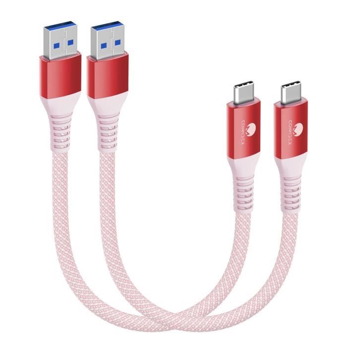 Lot De 50 Câbles USB-C Vers USB A 0,75 M – Charge Rapide, Noir, Générique