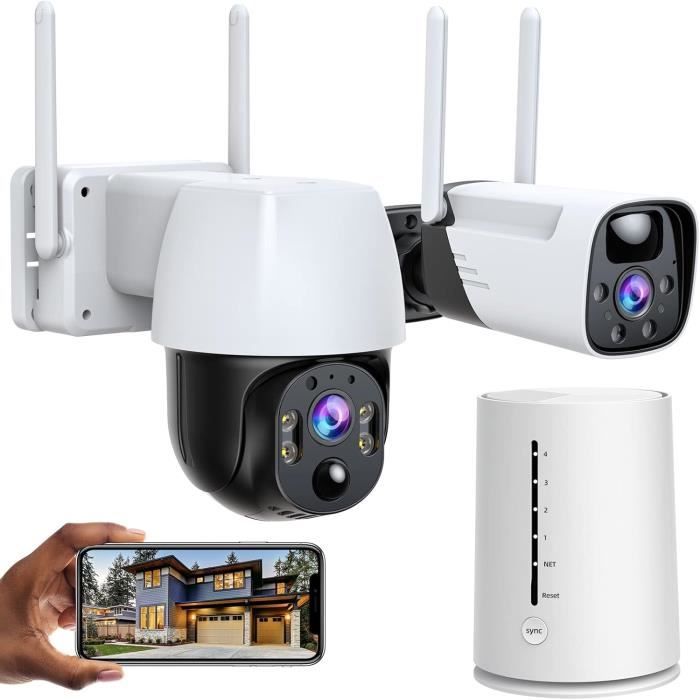 4Mp Kit Caméra De Surveillance Sans Fil Extérieure Sur Batteries ...