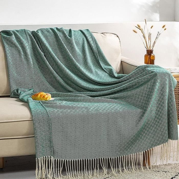 Plaid Réversible 200x230 Cm Mixibaby – Couverture Canapé Et Lit, Motif Chevrons, 85% Coton