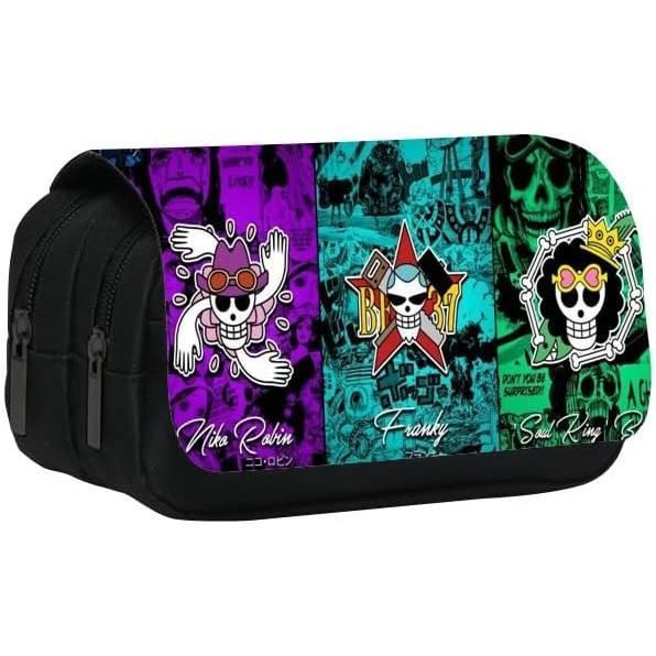 One PIECE - Trousse D'école Officielle One Piece, étui De Poche, Léger Et Compact, Facile à Transporter Et à Ranger Dans Le Sac à Dos, Avec Fermeture éclair Pratique, 8 X 22