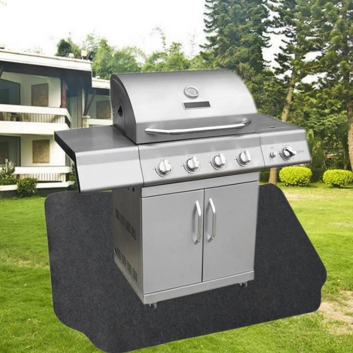 SWANEW Tapis de barbecue 122*152CM Tapis de barbecue et plancha Tapis de protection pour