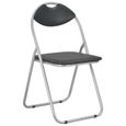 Joli & Mode 3675 - Lot de 2 Chaise de salle à manger pliantes Design Moderne - Siège de Salon Noir Similicuir-1
