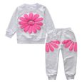 Un ensemble de vêtements Toddler Kids Bébés Garçons Filles Daisy Print Pullover Tops + Petal Pants Set Tenues-1