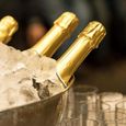 Relaxdays Seau à Champagne, Seau à glace en inox, Bouteille de vin, Glaçons, grand pot, D 36,5 cm, argenté-1
