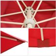 Sekey Parasol rectangulaire en aluminium 210 × 140 cm, Rouge brique-1