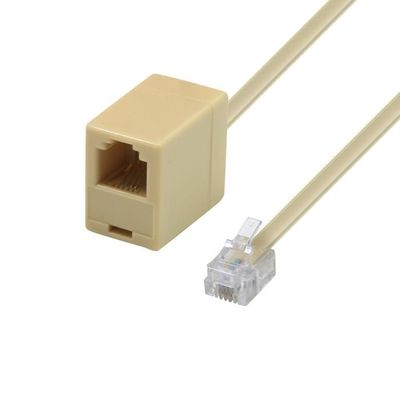 Câble Téléphonique RJ11 Plat - Longueur 8 Mètres - Blanc - Pour Prise Téléphonique Standard - 7