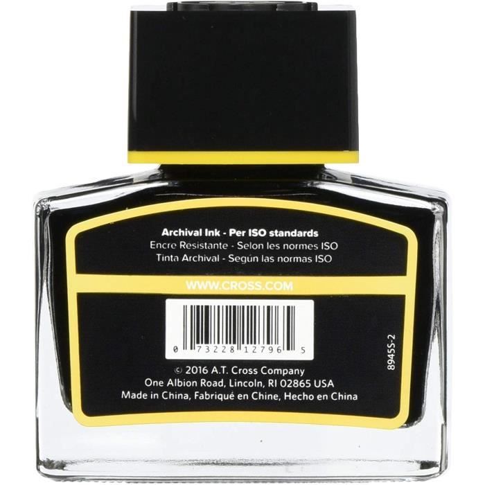 Cartouche D'encre Cross FH Pour Stylo Plume - Flacon Verre Noir 62.5ml | Encre Qualité Premium