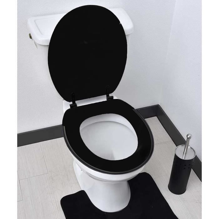 WENKO Abattant WC avec frein de chute Premium Kos, abattant WC clipsable  avec fixation inox, Thermoplastique, 37x44 cm, Noir - Cdiscount Bricolage