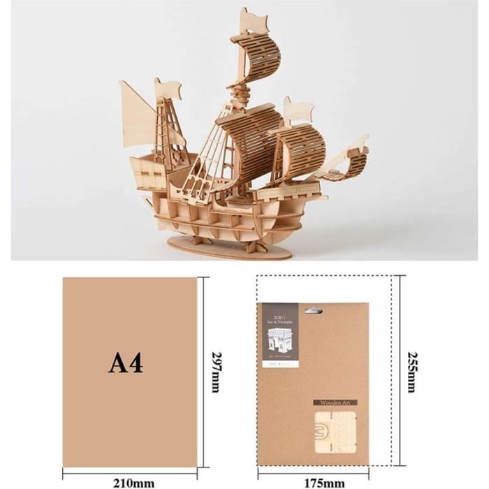 Maquette en bois de bateau voilier maison DIY - YOSOO - Décoration