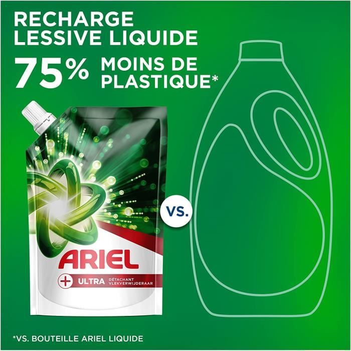 Ariel Lessive Liquide Eco-Recharge, 29 Lavages, Ultra Détachant, Détachage  Supplémentaire pour une Hygiène Renforcée, 75% de P[439] - Cdiscount  Electroménager