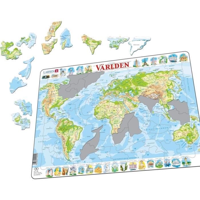 Carte Physique de l'europe, édition Français, Puzzle Cadre avec de 87