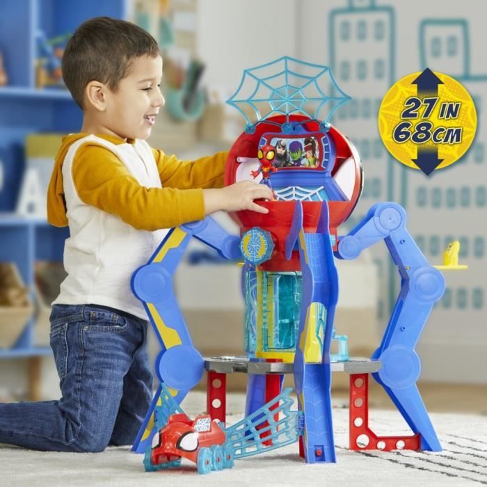 Spidey et ses Amis Extraordinaires, quartier général Arachno-mobile 2 en 1  deluxe, jouet préscolaire, des 3 ans - Zoma
