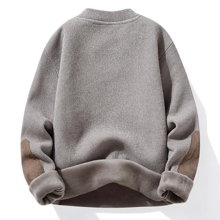 Pull En Polaire Teddy Pour Femme - Hiver Chaud, Col Rond, Manches Longues - Grandes Tailles, Couleur Unie, élégant Et Doux