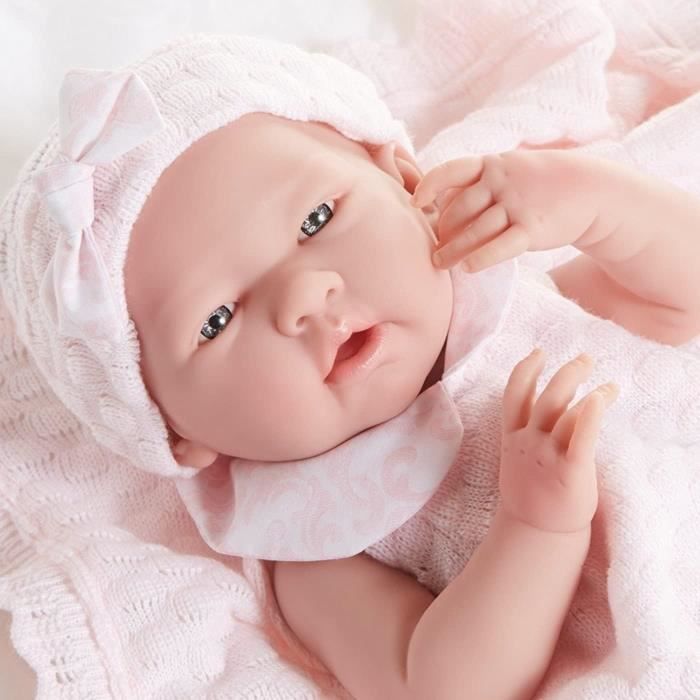 Berenguer 18053 Poupon realiste petite fille tenue rose en tricot avec couverture 20.57x37.08x18.29 cm16 Cdiscount Jeux Jouets
