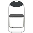 Joli & Mode 3675 - Lot de 2 Chaise de salle à manger pliantes Design Moderne - Siège de Salon Noir Similicuir-2