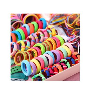 Lot De 24 élastiques à Cheveux - Couleurs Mélangées, Sans Métal, Diamètre 35 Mm - Neuf
