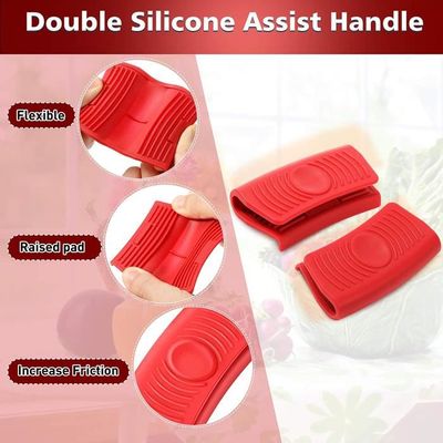 Poignées De Pot En Silicone Anti-brûlure (2 Paires) - Pour Casseroles Et Poêles Chaudes