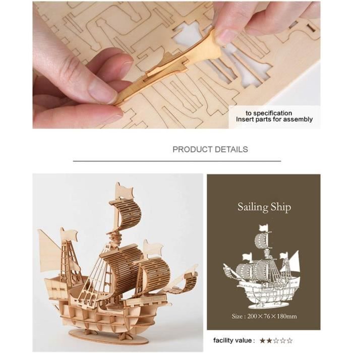 Maquette De Voilier En Bois – Style Antique – 71 X 74 Cm – Aubaho