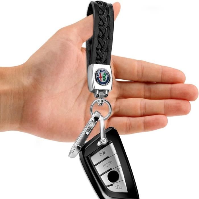 Porte-clés Cuir Mercedes-Benz + Bouchons De Valve AMG Logo - Accessoire Voiture Élégant Et Personnalisé