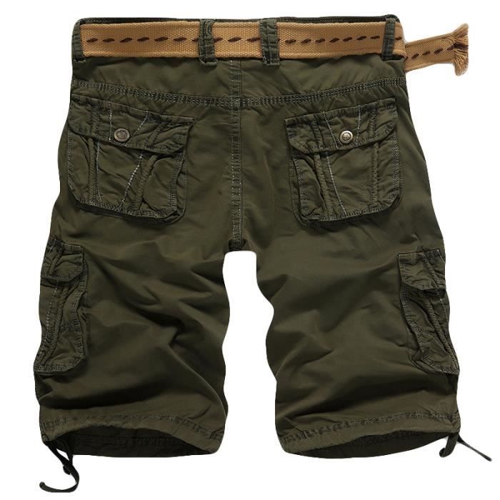 Bermuda Homme Marque Luxe Cargo Short Bermuda Camo Short d outillage Vetement Masculin Noir Homme Adulte