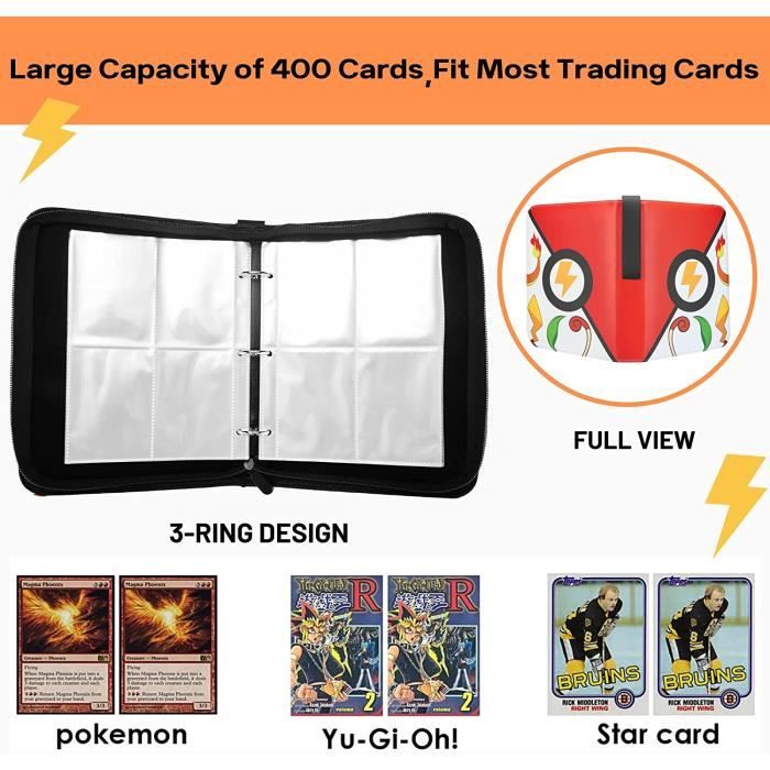 Classeur Album Pour Cartes Animal Crossing - 50 Pages, 400 Poches, Couverture Similicuir Rembourrée Avec Fermeture Éclair, Protection Archivage
