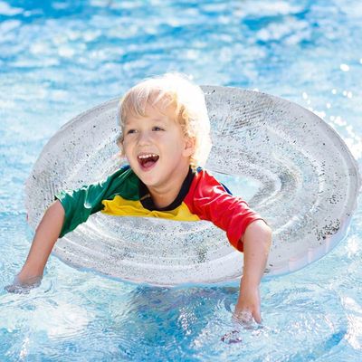Bouée Anneau Pailleté Arc-en-Ciel Pour Adultes – Avec Poignée, Flottante Et Gonflable – Idéal Piscine, Plage & Fêtes D'Été