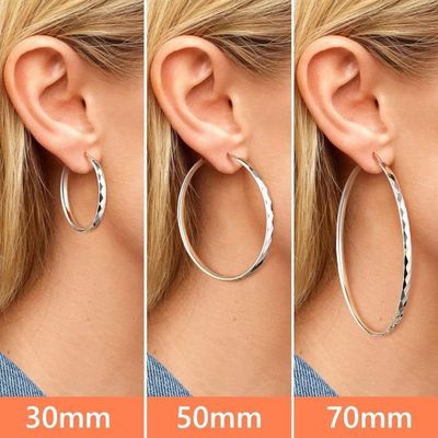 Petites Creoles Or Femme Argent 925 20mm Boucles D'Oreilles 2 Mm Grand [Plaqué Or] Bijoux Cadeau Saint Valentin Fille Mariage Noël Anniversaire Ado Amour