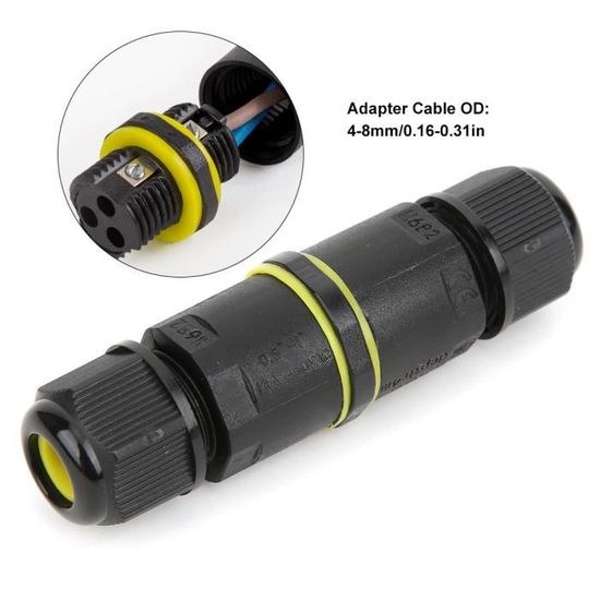 Boîtier De Jonction étanche IP68 3 Broches | Pour Connexion De Câbles électriques En Extérieur