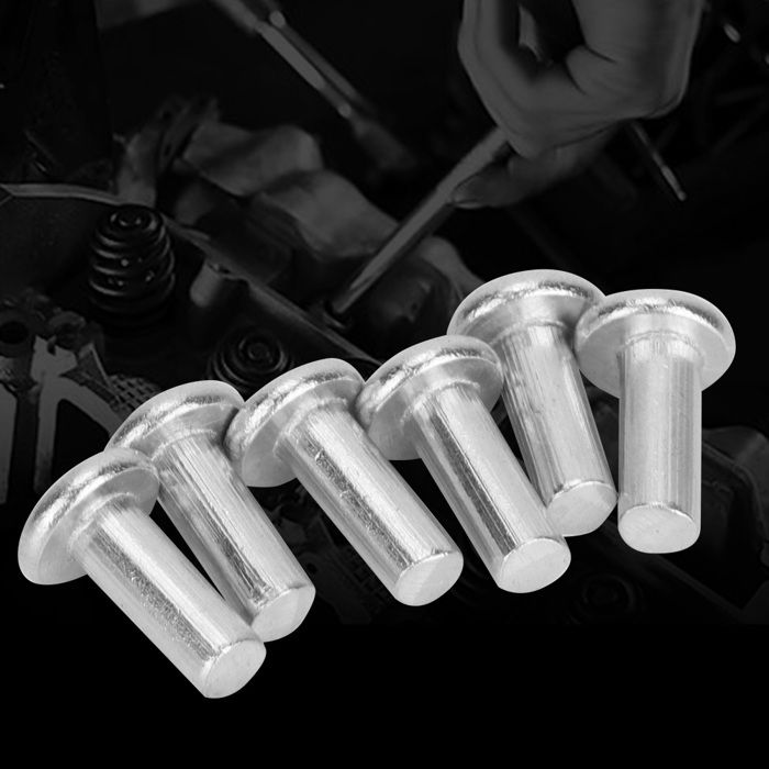 100pcs GB867 M4 Rivets en aluminium à tête plate Rivet solide (M4 * 16 ...