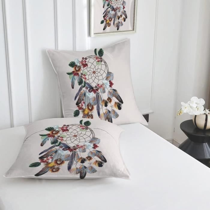 MUSOLEI Housse De Couette Attrape-Rêves 220x240cm - Parure De Lit 3D Microfibre Douce Avec Fermeture Éclair Et 2 Taies 65x65cm, Idéal 2 Personnes