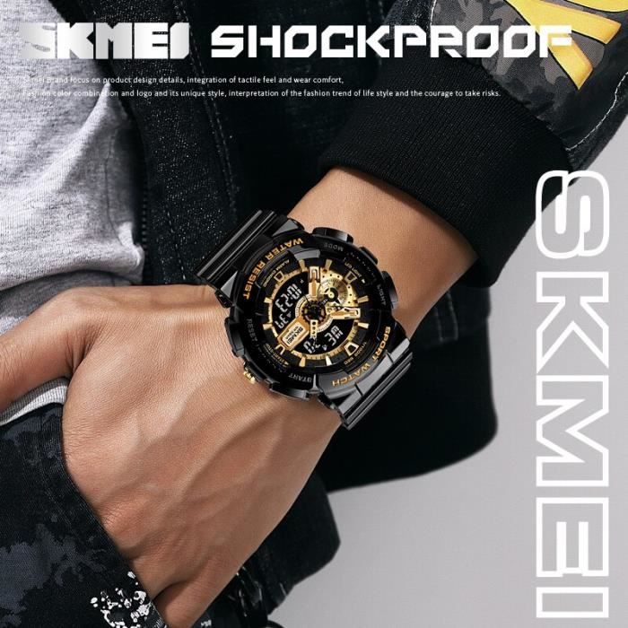 Montres,montre bracelet à Quartz numérique pour hommes,mouvement japonais,affichage du