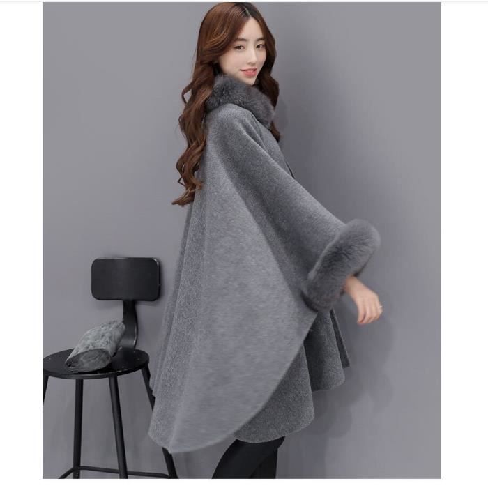 Manteau Ponchos et Capes femmes 2019 no l mode Flare manches Faux