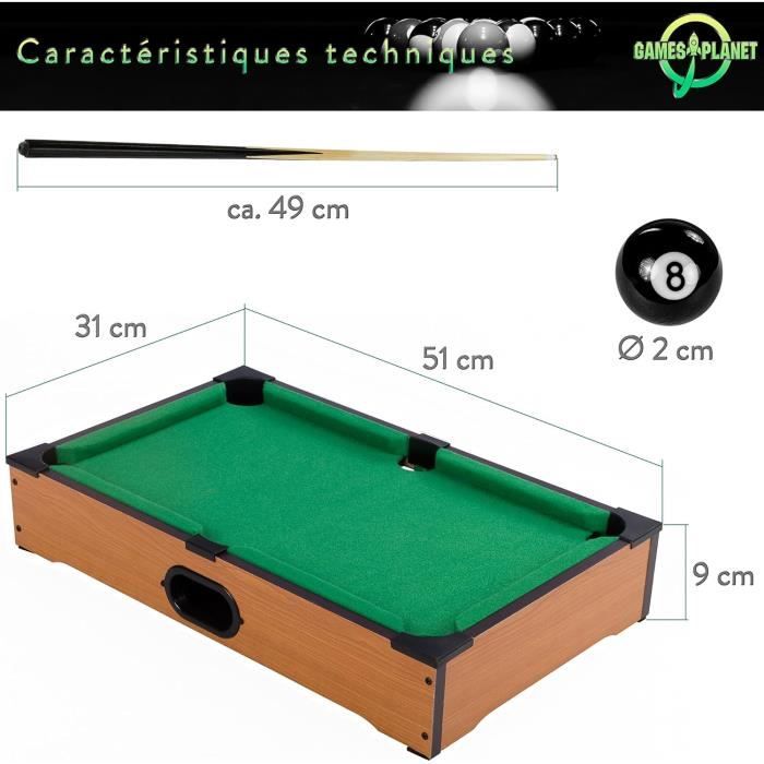 Mini Billard Nano Games Planet - 51 Cm Avec Accessoires Complets
