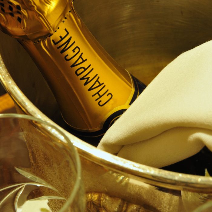 Seau à Champagne / Glace Métal Argenté – Grand Modèle Hôtel – 36 X 19 Cm – Neuf