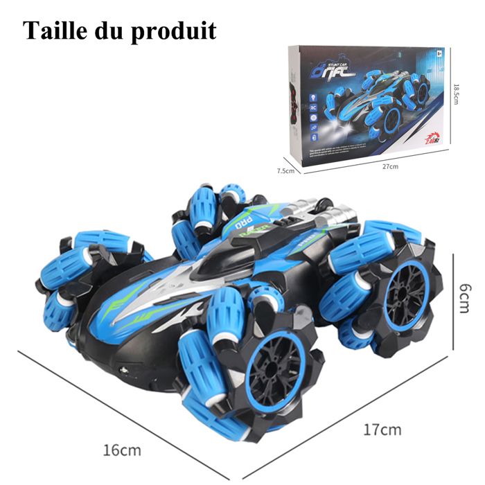 Voiture RC PENGBU 1:16 - 8 Roues Cascadeur 360° - Jet D'eau Et LED - Télécommande 2.4GHz - 5-10 Ans