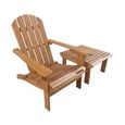 Fauteuil de jardin en bois avec repose-pieds/table basse - Adirondack Salamanca - Eucalyptus . chaise de terrasse retro-0