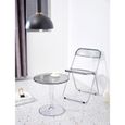 Lot de 6 chaises acryliques transparentes pliantes - Blanc - Chaise de maquillage pour salle à manger et bureau-0
