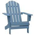 STAR® FAUTEUIL DE JARDIN - Chaise de jardin Adirondack Bois de sapin massif Bleu 69,5 x 86,5 x 89,5 cm|7549-0