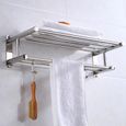 Porte-serviettes de salle de bain, porte-serviettes mural en acier inoxydable, étagère murale 50CM-0