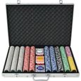 Coffret Poker Luxe 1000 Jetons Laser Aluminium - Ensemble Complet Avec Cartes, Dés Et Boutons Dealer