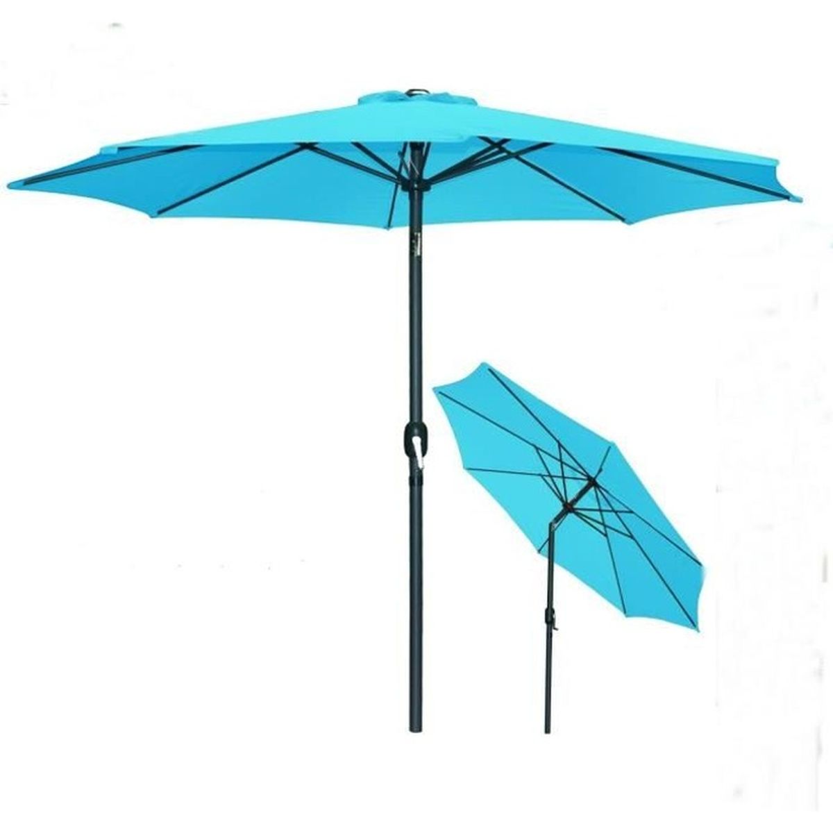 Ozalide Parasol 8175-Parasol Hexagonal Inclinable-Diamètre 3m-12 x 18 cm-Bleu Turquoise 
